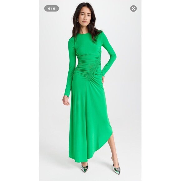 A.L.C. Adeline Dress Fern Green Slinky - Picture 6 of 6